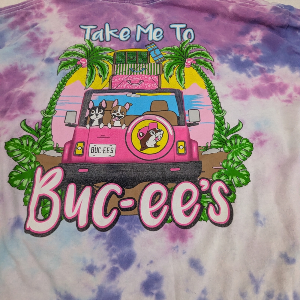 Buc-ee's Purple Tie-Dye Tee Shirt Take Me To Buc-ee's Size Large
